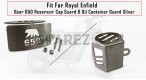 Fit For Royal Enfield Bear 650 Reservoir Cap Guard and Oil Container Guard Silver - SPAREZO